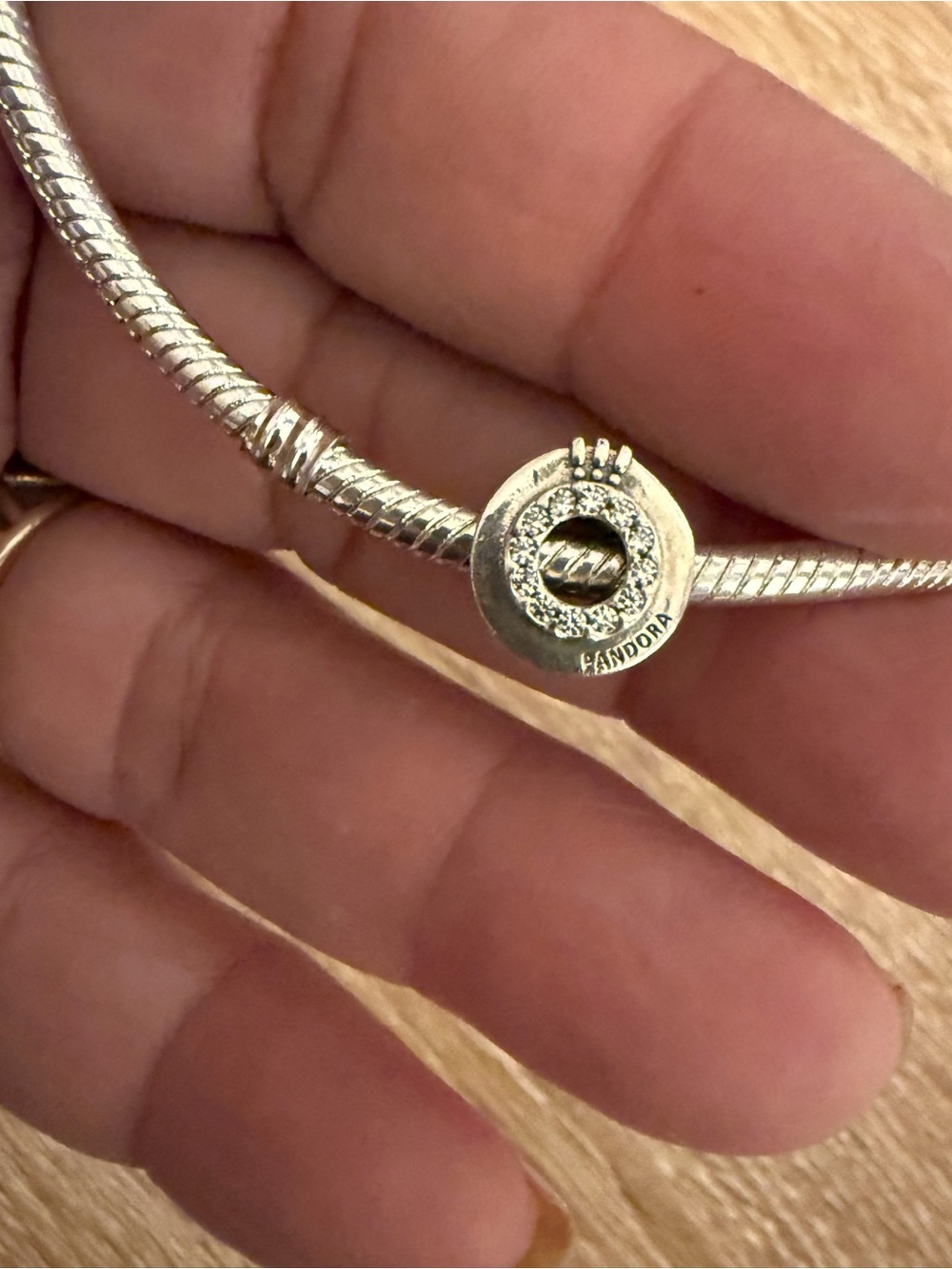 Pandora Silver Sparkling Circle Charm Bracelet